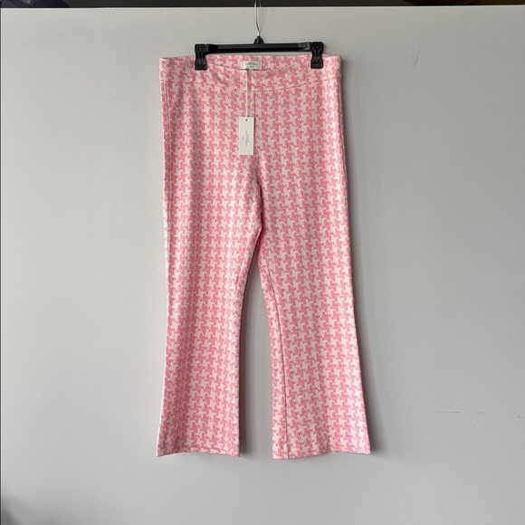 Pink Houndstooth Women's Pants - Picture 1 of 5